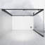185*120*0.6cm, Safe and Easy-To-Clean Sliding Shower Enclosure with Side Panels, Black