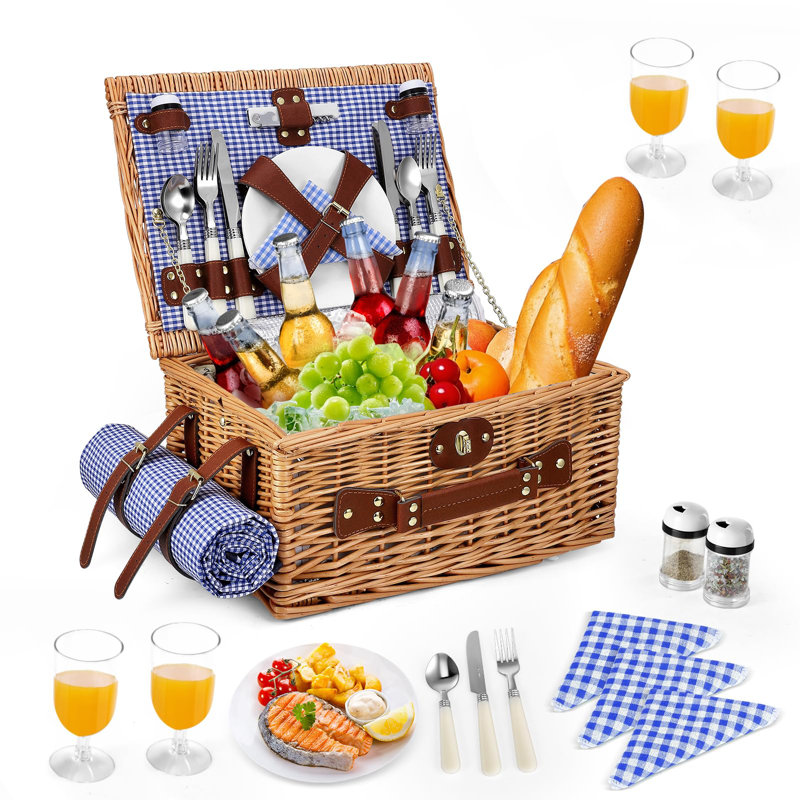 Wicker Picnic Basket Set