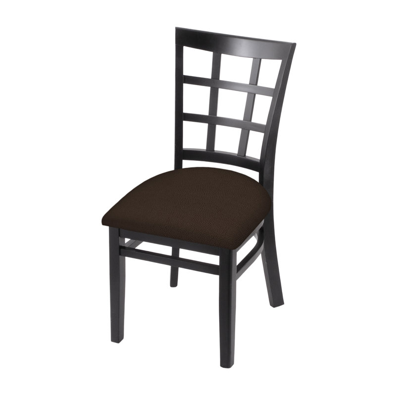 Chaise d'appoint à dossier échelle en bois massif, Café Rein, Noir