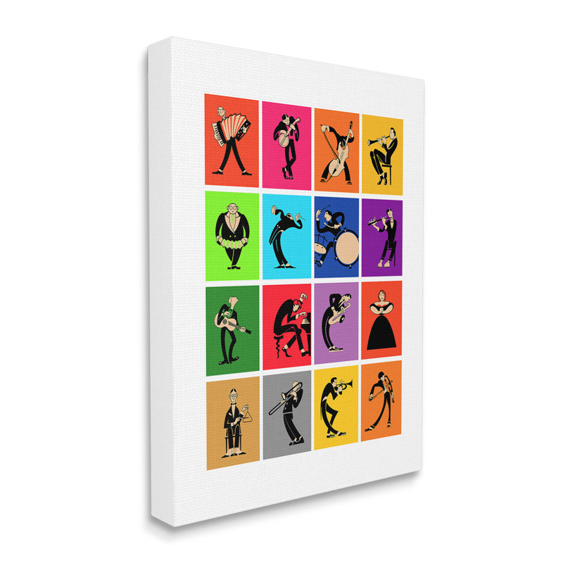 Conception d'art moderne sur toile, "Musical moderne" par Mark Rogan, H 48 po x l 36 po