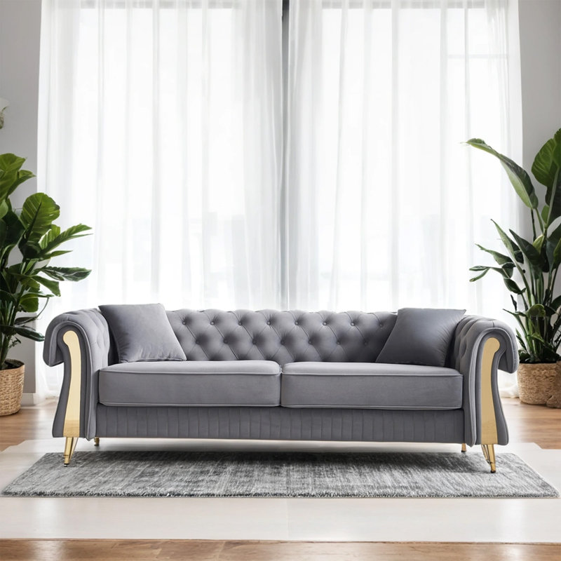 Canapé de salon Chesterfield, Grey