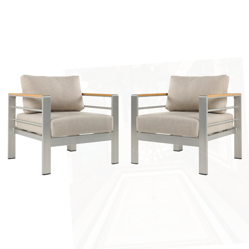 Fauteuil club d'extérieur en aluminium