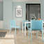 Fauteuils empilables modernes en plastique bleu, fabrication en PP toutes saisons, dossier à lattes, assemblage, convenant au jardin et au balcon, 4 pièces de couleur bleue ergonomique, capacité de charge élevée, espace, patio