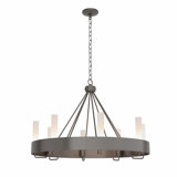 Banded 8 - Light Unique / Statement Wagon Wheel Chandelier