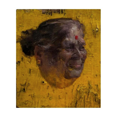 Smily Face - Sufference 2 | Oil On Plywood | By Abhijeet Patole