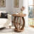Round Wood End Table, Farmhouse Accent Bedside Table For Living Room Bedroom Small Space-120141274-123303298