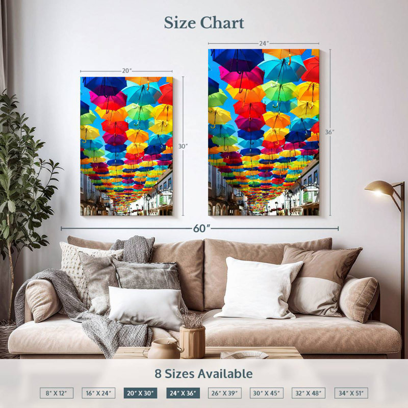 Kerner Colourful Umbrellas I, 36" H x 24" W