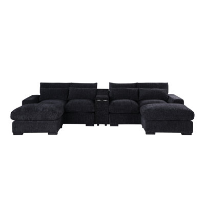 Chaise en U en flanelle de 4 po
