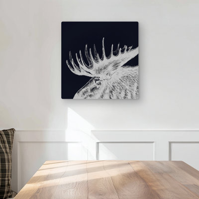 Big Moose Plume - Blue Wildlife Metal Print for Home Decor