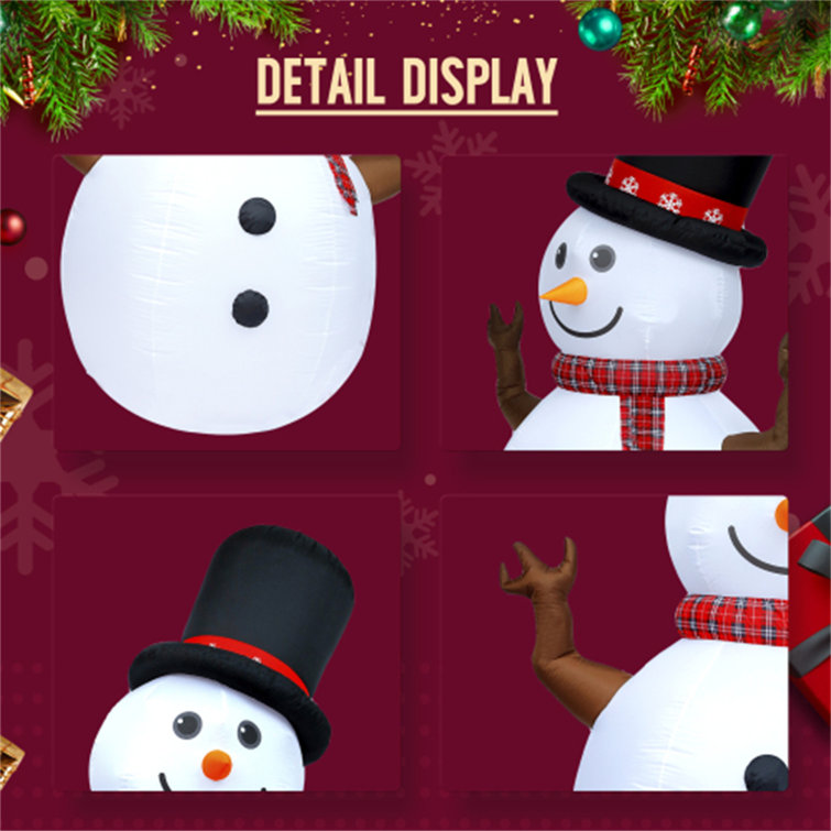 GOOSH Bonhomme de neige gonflable de Noël avec chapeau de Noël et  Commentaires - Wayfair Canada