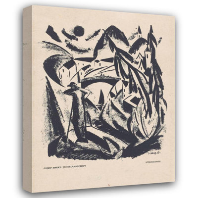 «River Landscape» par Josef Eberz - Art mural sur toile tendue avec châssis