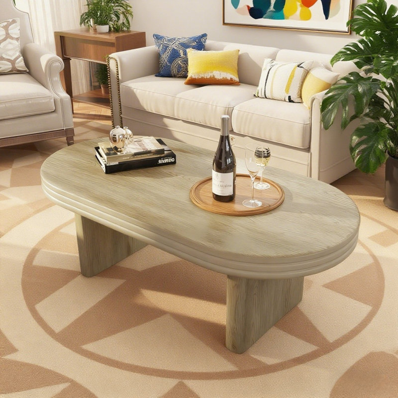 Table basse cannelée Mid Mid Modern, Naturel