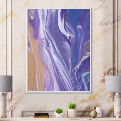 Marbre mauve luxueux, art fluide - décoration murale moderne sur toile