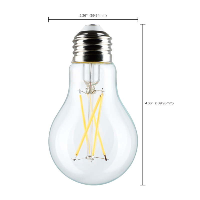 8 Watt A19 LED Clear 4000K Medium Base 120 Volt, 2700K