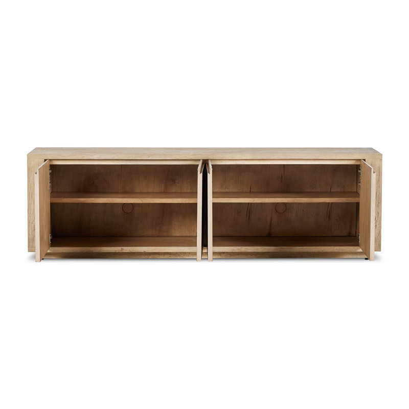 REDONDO Media Console, Bleached Alder