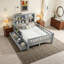 Lit plateforme double avec tiroirs et tablettes pour chambre d'enfant-626086843