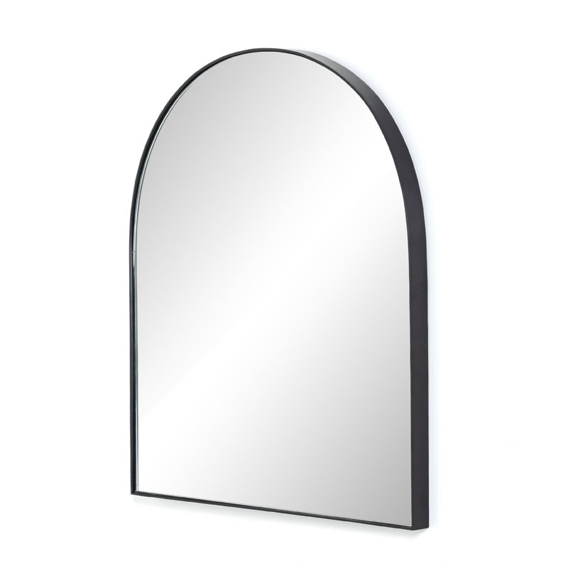 Georgina Flat Metal Wall Mirror, Black, 40" x 39"