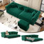 Canapé-lit gigogne convertible 3 en 1 de 89 po en velours Chesterfield-116937499