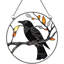 Corbeille de fenêtre en métal teinté corbeau, décorations de corbeau pour Halloween, attrape-soleil d'oiseaux pour fenêtres, balcons, cours, murs