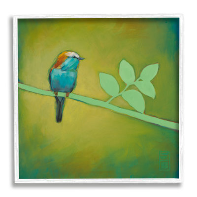 Ax-717-Giclee " Bird On Green Branch " by Stacy Daguiar