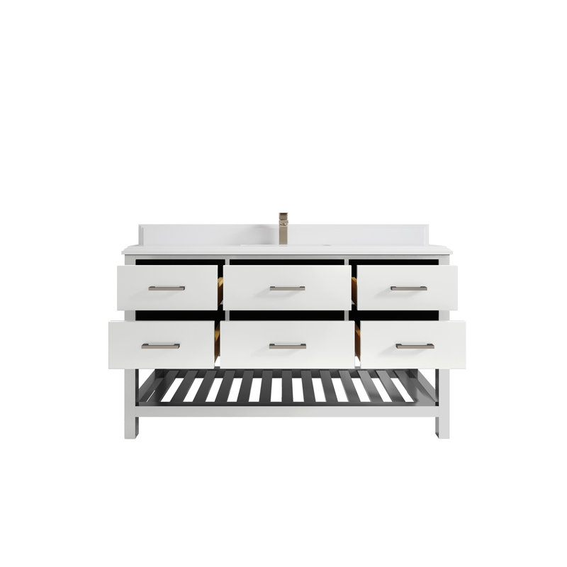 Ensemble de meuble-lavabo simple 60 po Parker, Blanc