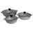 Imusa 1.5, 2.5, And 5.2 Qt 3pc Basic Caldero Set With Glass Lid