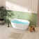 Glossy Acrylic Freestanding Soaking Bathtub With Classic Slotted Overflow And Toe-Tap Drain