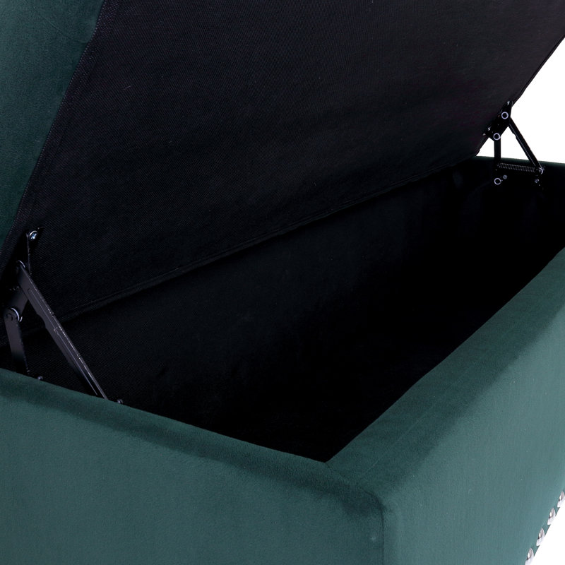 Repose-pieds avec rangement The Crew Furnituregalleon, Velours vert