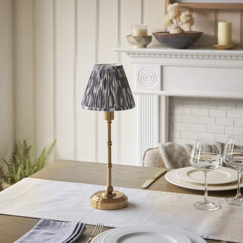 Burley Rechargeable Metal Table Lamp, Pearl Gray