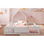 Lit maison, lit double avec porte et garde-corps pleine longueur, conception multifonctionnelle-1056304766-1056304767