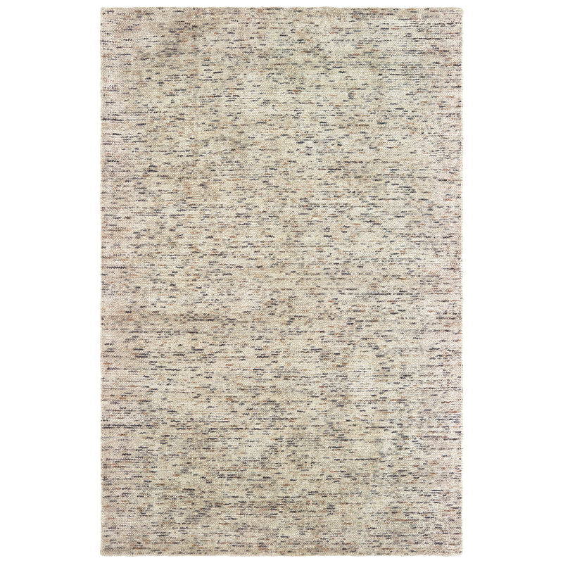 Tapis ivoire / sable en laine touffeté à la main Legends, Rectangulaire 8 pi x 10 pi