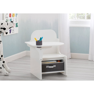 Chaise pour enfants avec bac de rangement Delta MySize, blanc Bianca