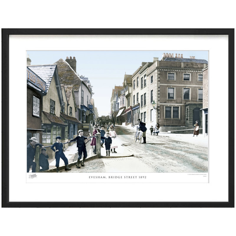 Evesham, Bridge Street 1892 by Francis Frith - Single Picture Frame Print, 40cm H x 50cm W x 2.3cm D
