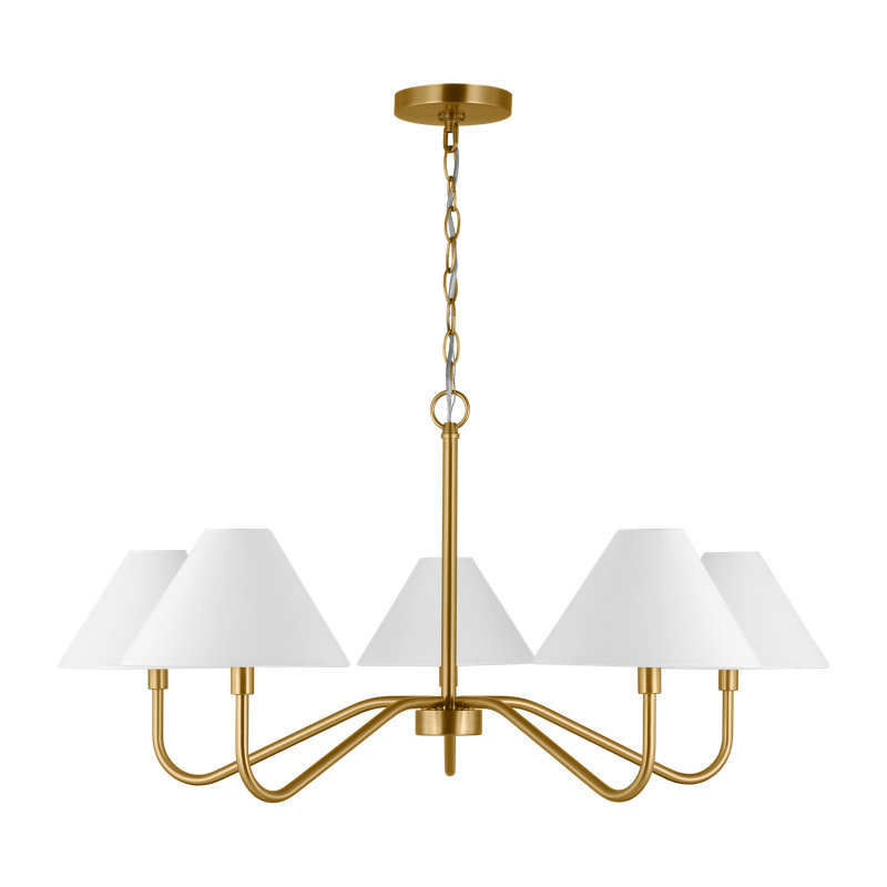 Eldon Large Chandelier, Satin Brass