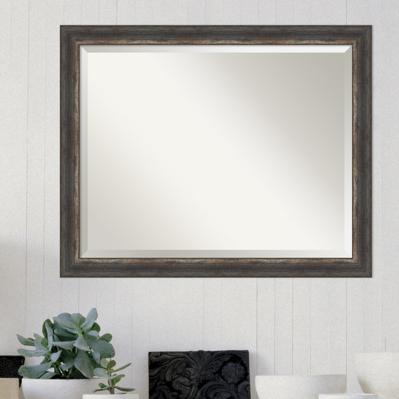 Miroir mural de salle de bain Roulston, Gris anthracite, 25,5 po x 31,5 po