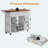 39.4'' L Modern Rolling Kitchen Island With Drop Leaf Countertop And Wine Rack, Wooden Kitchen Cart With 2 Storage Drawers And Towel Rack-1967885576