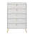 White 5-Drawer Chest with Pull Handles