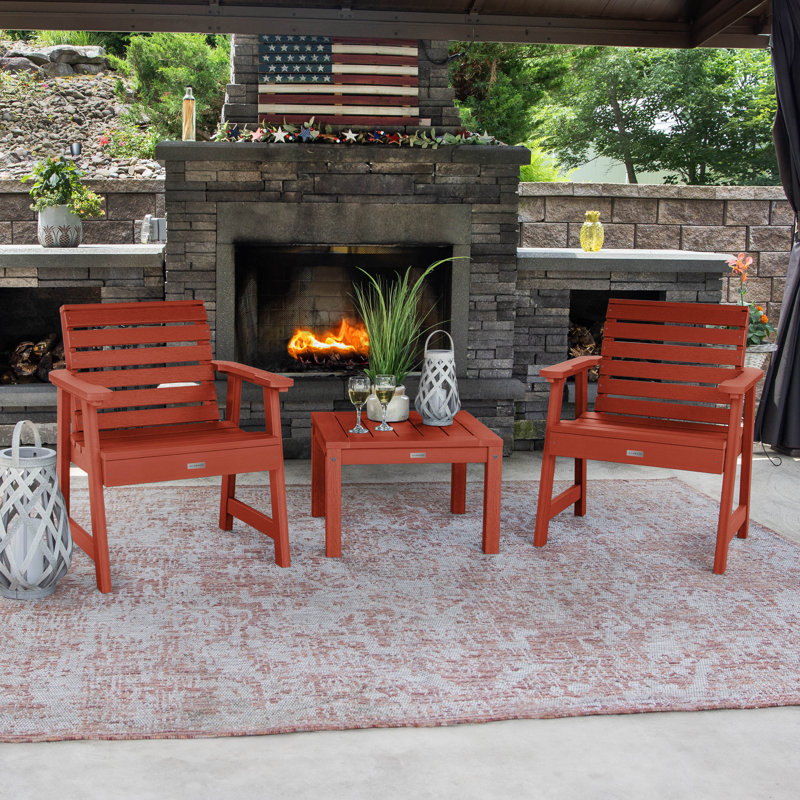 Anette 3 Piece Seating Group, Rustic Red