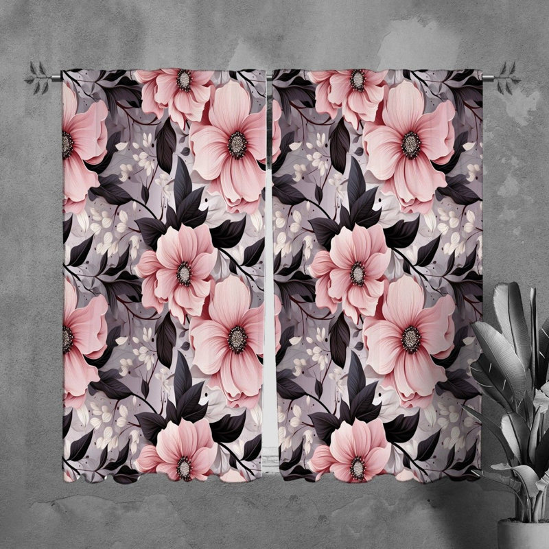 Rideaux à motif floral - 6103, L 40 po x L 61 po