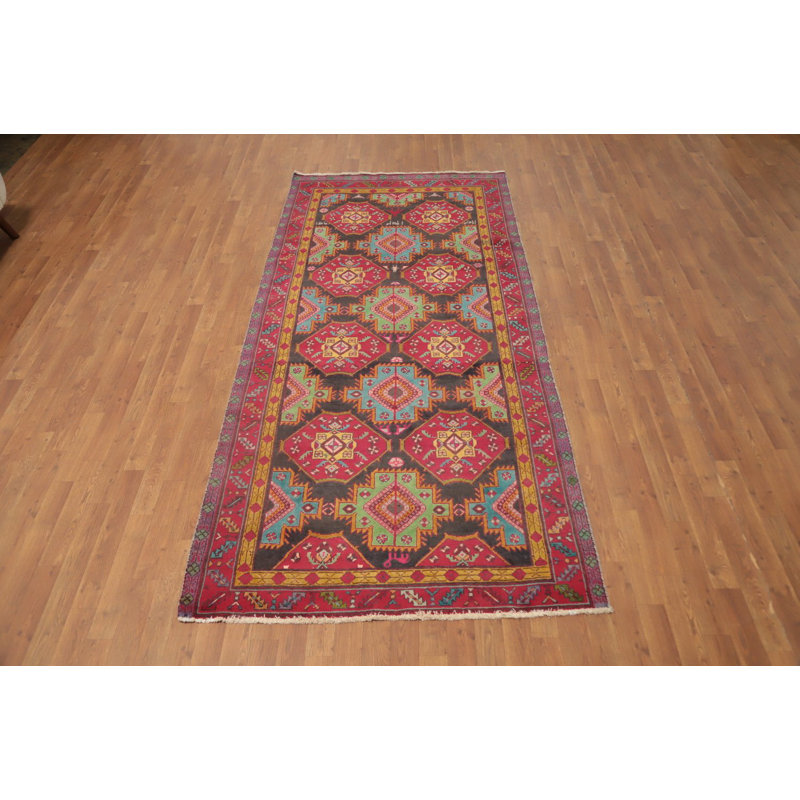 Tapis de couloir géométrique traditionnel 4x9