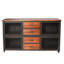 Industrial Style Storage Cabinet With Casters Kitchen Storage Cabinet For Home Against The Wall-441564694