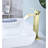 Single Handle Waterfall Spout Bathroom Faucet In Brushed Gold, Stainless Steel, Practical Sink Gold Vanity With Spout, Handle, Enhancement Item-128724171