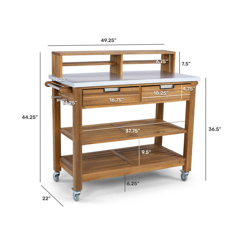 Anjenette Potting Bench, Golden Teak