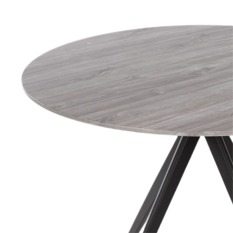 Sisquoc 5-Piece Casual Dining Set - Spacious Round Table & 4 Duo Plastic Chairs, Grey, Gray