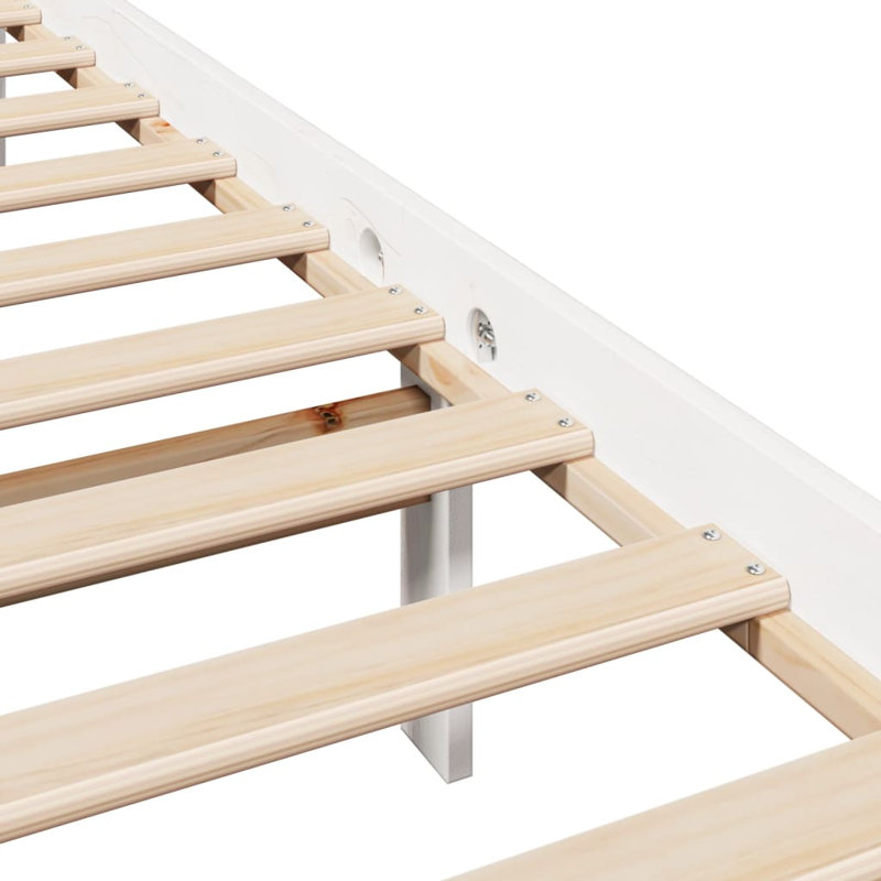 Clearfield Solid Wood Bed, White, European Single (90 x 200cm)