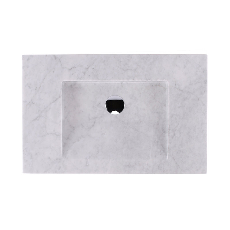 27.62'' W Single Stone Vanity Top, Bianco, 0 Hole