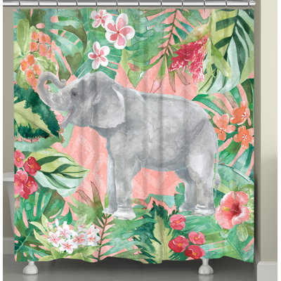 Raylee Elephant in the Jungle Shower Curtain