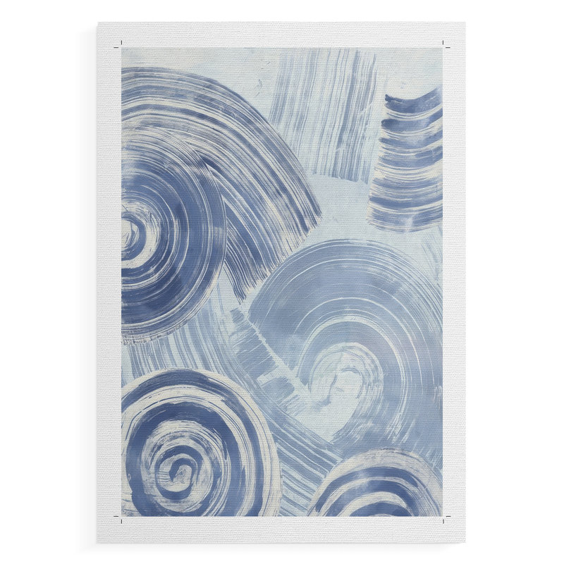 Motif bleu Nautilus I - impression sur toile seulement, H 60 po x l 40 po