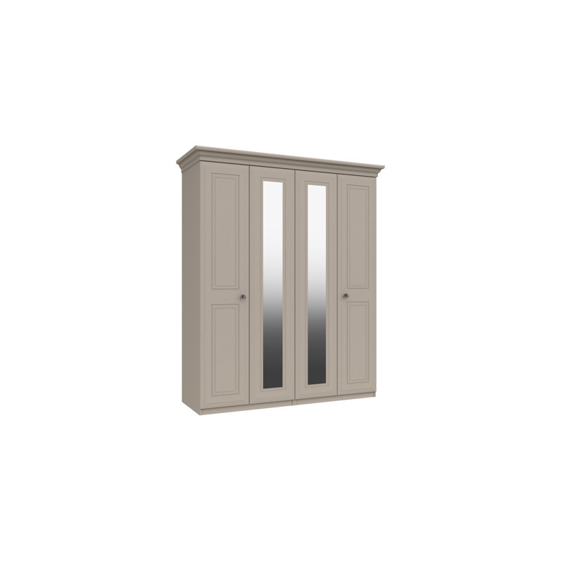 Warminster 4 Door Manufactured Wood Wardrobe, Fired Earth