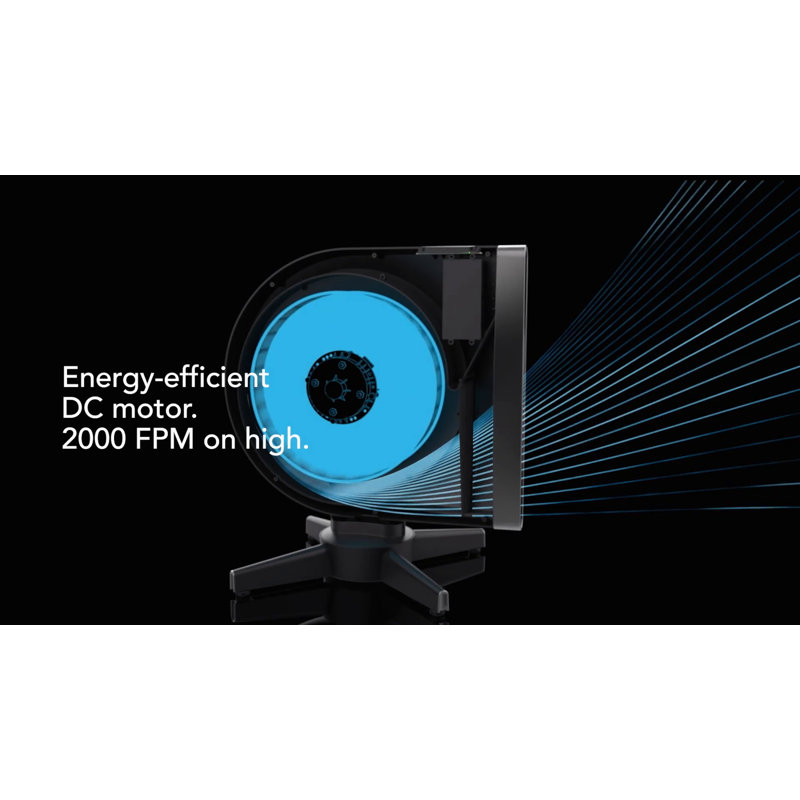 Vornado Black Compact Oscillating Floor Fan with Remote